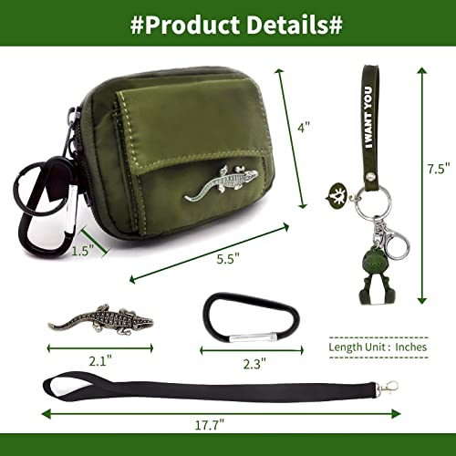 Edc Coin Pouch For Men With Crocodile Keychain Hooks Waterproof Nylon Zipper Wallet With Velcro Pocket Crocodile Pin For Boy #TOP1