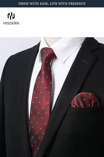 Image of HISDERN Mens Dress Shirt with Tie Pocket Square Set Classic Button Down Shirt Matching Tie Long Sleeve Shirts