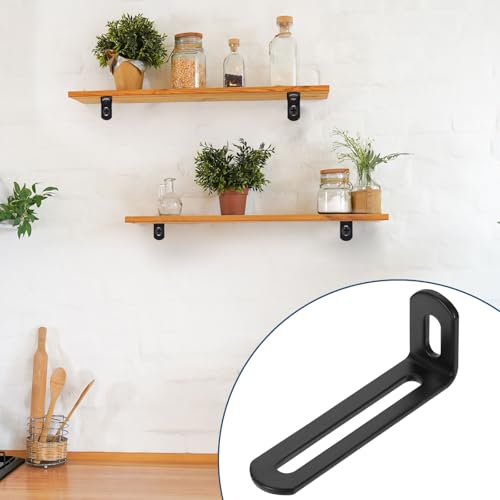 Équerres réglables à angle droit 80 mm support en L acier 90 degrés équerre d'angle noire lot de 20