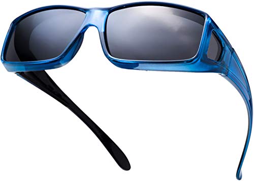 The Fresh High Definition Polarized Wrap Around Shield Sunglasses for Glasses - Leather Eyeglasses Case