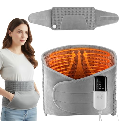 Kqpoinw Almohadilla Eléctrica Térmica para la Espalda, Manta Eléctrica Lumbar con 10 Niveles de Temperatura y Temporizador de 4, Calentamiento Rápido, Esterilla Electrica Para Cintura Cuello Abdomen
