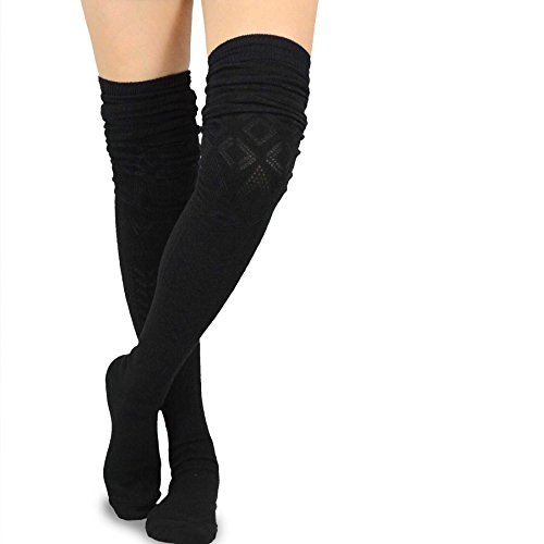 Image of Fashionable Cotton Slouchy Boot Socks for Women and Girls: Long Thigh Highs, Over-the-Knee Highs, and Knee Highs