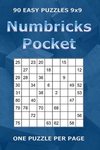 Numbricks Pocket: 90 Easy puzzles 9x9 One Puzzle Per Page (4 x 6 inches in size)