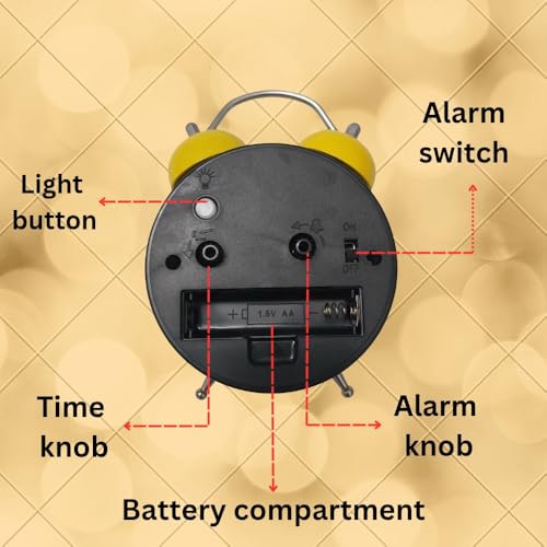 Image of FunzOn Yellow Smiley Table Alarm Clock