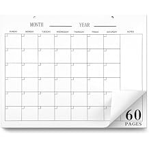 Gueevin 2026 Undated Monthly Calendar Notepad 60 Blank Calendar Sheets Pages Large 8.5 x 11 Desk Blank Monthly Planner for Organizing Scheduling Task Productivity Tracker Home School OfficeWhite