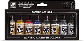 Vallejo Model Air Metallic Colors Acrylic Paint Set for Air Brush - Assorted Colours (Pack of 8),17 ml (Pack of 8)