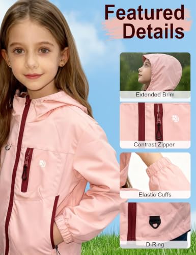 Image of Venzina Kids' Adventure-Ready Windproof Jacket Thermal-Insulated & Water-ResistantFixed Hood for Hiking, Camping, School