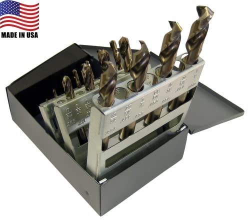 Chicago-Latrobe 69856 Chicago Latrobe 559 Series Cobalt Steel Short Length Drill Bit Set In Metal Case, Gold Oxide Finish thumb #1