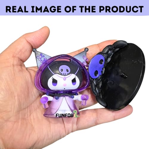 Image of FUNFOB Kuromi Action Figure Height - 7.5cm to 8.5cm Sanrio Toys PVC Multicolour | Kuromi Hollowen Half Helmet