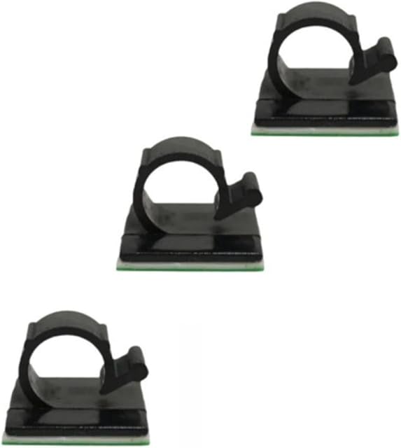 Organizador Cabos E Fios Fixador 13 mm Auto Adesivo 20 Unidades (Preto)