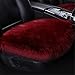 Pluszowy pokrowiec na fotel samochodowy, ze sztucznej skóry jagnięcej, na zimę, ciepła poszewka na siedzisko, pokrowiec na fotel samochodowy, uniwersalna (czerwona, poduszka na przednie siedzenie)