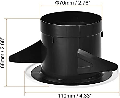 XYWHPGV 2.95 Inch Air Vent Slant Exhaust Outlet for Bathroom Office Kitchen Vent ABS Plastic and Black 4pcs (3b7ae e0d8e d302b 22944 f3246 f102b