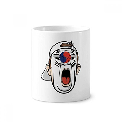 Mug Blanc Corée Drapeau du Visage 350 ml en Céramique pour Bureau