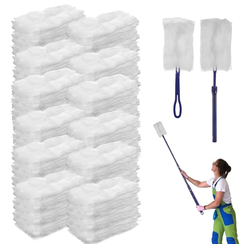Image of JMIATRY 100PCS Disposable Duster Refills for Swiffer Heavy Duty Duster Refills 180 Duster Refill Bulk Duster Pads with Extendable Handle Disposable Dusters for Cleaning Home Office Blinds Ceiling