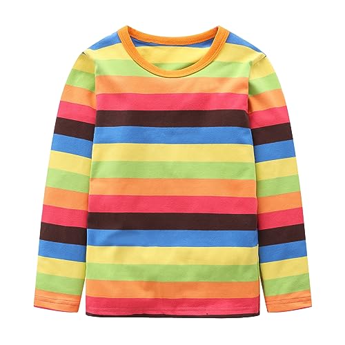 Image of Baby Boy Long Sleeve t Shirt Kids Cotton Tshirts Boys Striped t Shirt for Boys Long Sleeve Tops 6-12 Months