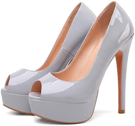 grey platform pumps