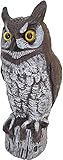 Dalen Fake Owl Scarecrow Decoy - Scare Birds Away from Gardens, Rooftops, and Patios - Provides Chemical-Free Pest Control - Safe and Humane, 16" Great Horned Owl