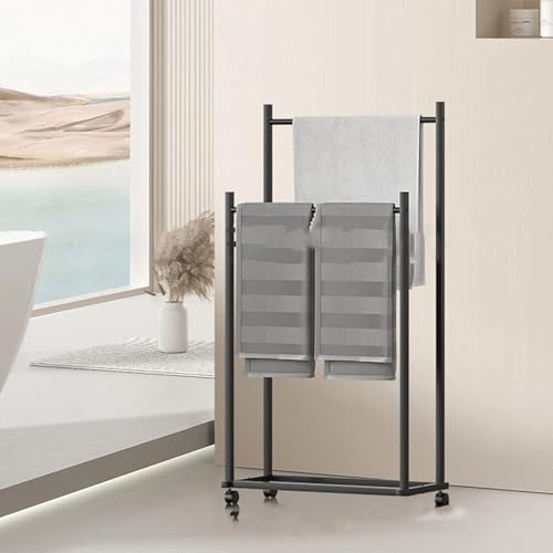 Porte-serviettes en métal au design élégant et structure double niveau