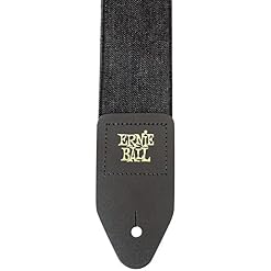 Ernie Ball Sangle de guitare en jean, noir décoloré - Les Beatles, Paul McCartney, John Lennon, RIngo Starr, George Harrison Ernie Ball Sangle de guitare en jean, noir décoloré – Image 2