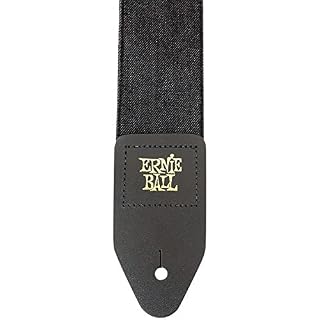 Ernie Ball Sangle de guitare en jean, noir décoloré - Les Beatles, Paul McCartney, John Lennon, RIngo Starr, George Harrison Ernie Ball Sangle de guitare en jean, noir décoloré – Image 2