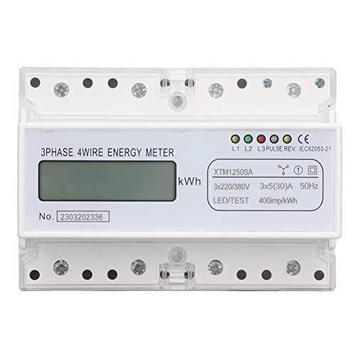 Monitor de Uso de Energia Elétrica, Medidor de Energia Elétrica Visor LCD de Plástico 3x220V/380V 7
