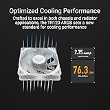 Asus TUF Gaming TR120 ARGB Reverse Blade 12cm PWM Case Fans (3 Pack), Hydraulic Bearing, 28mm Frame, Double-layer LED Matrix Design, 2000 RPM, White - Image 3