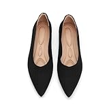 Oexuios Flats for Women Pointed Toe Knit Foldable Ballet Women's Fat Shoes Dressy Comfortable Slip On Womens Shoe for Casual Office Work