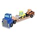 Melissa & Doug Low Loader Wooden Vehicle Play Set - 1 Truck With 2 Chunky Construction Vehicles