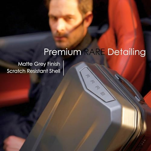 Image of Rare Rabbit Gallardo Large Size Matte Grey Hard Trolley Bag Polycarbonate Antiscratch Travel Suitcase with 8 Silent Wheels and a Sturdy TSA Lock - Luggage for Men & Women