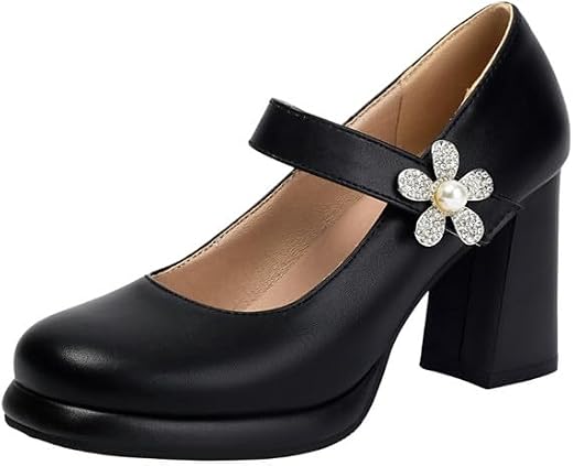 JKaur® Women’s Sandal Design Thick-Soled Heeled Footwear for Women | Black - 35