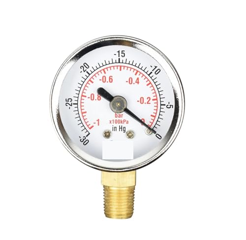 Manomètre à vide de précision boîtier acier chromé et raccordement durable 1/8" NPT