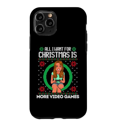 All I Want For Christmas Is More �r�f�I�Q�[�� �j�̎q ���̎q �Q�[�}�[ �X�}�z�P�[�X iPhone 11 Pro �p