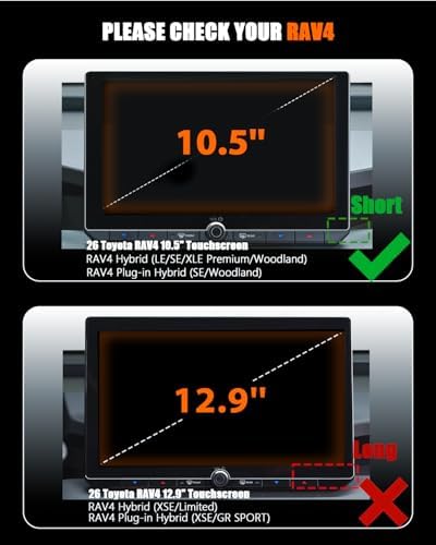 for 2026 RAV4 Screen Protector 10.5-inch Touch Screen, 9H Tempered Glass 6th Gen Toyota RAV4 Hybrid (LE/SE/XLE Premium/Woodland)&RAV4 Plug-in Hybrid (SE/Woodland) Accessories Reduce Fingerprints 10.5"