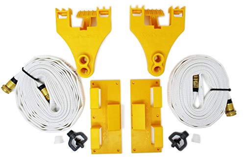 Wasp Wildfire Protection System - Gutter Mount Sprinkler and Hose Kit with Above Roof Sprinkler Stream - 2 Sprinkler Heads, Brackets, 50 Feet of Hose - 360 Degrees of Continuous Spray - Thumbnail 3