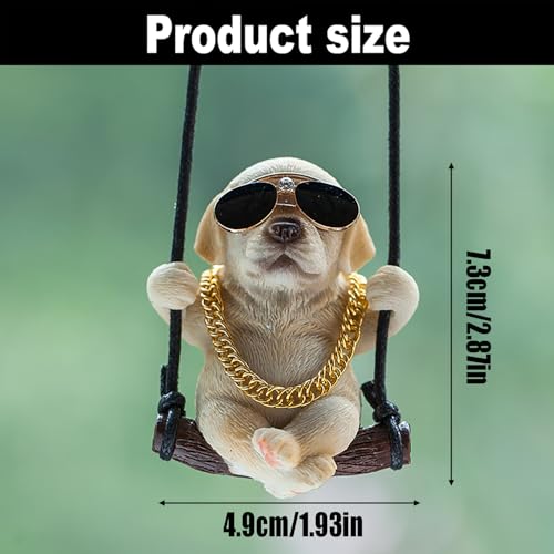SIXHAOBU AutoZubehör zum Aufhängen, Labrador Retriever, Auto-Rückspiegel-Anhänger, Auto Rückspiegel Nette Innen Dekoration Hänge Ornament Spiegel Charms, Geschenke für Damen und Herren