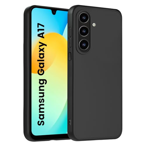 HuwaiH Handyhülle für Samsung Galaxy A17 Hülle, Anti-Schock, Upgraded Kameraschutz, Antikratzer, Anti-Rutsch Schutzhülle, Unterstützt kabelloses Laden, Anti-Fingerabdruck Case für A17(schwarz)