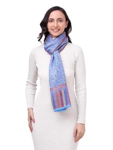 Image of EH Pashmina Stole, Reversible Jamawar weave in beautiful paisley & floral, very soft MODAL fabric, all season Stole, Scarf, Wrap.