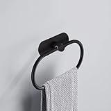 【180 ° Drehung】 Der handtuchring kann flexibel um 180 ° nach oben und unten gedreht werden. Mit einem gummiringdesign ist der kreis reibungslos zu verwenden, bleibt nicht hängen und reduziert geräusche. Stabiler handtuchring zum aufhängen an der wand