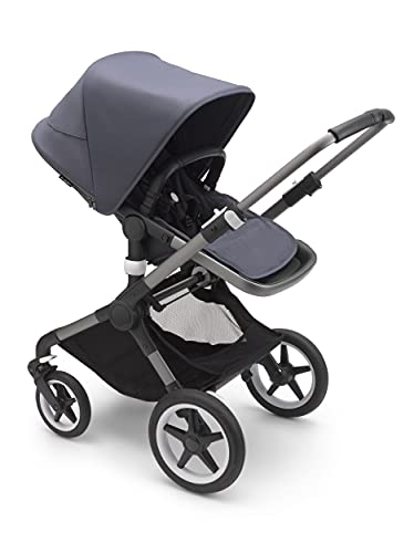 Image of Bugaboo Fox 3 Complete Full-Size Stroller - The Most Advanced Comfort Stroller - Graphite/Stormy Blue-Stormy Blue