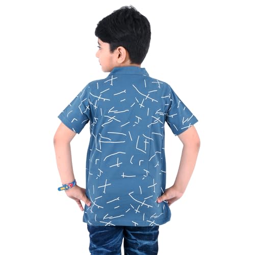 Image of Jam & Sugar Boys Cotton Printed T-Shirt with Attached Shrug Jacket - Half Sleeves