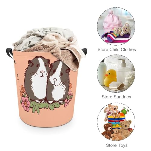 Panier à linge pliable cochons d'Inde pour une salle de bain rangée - 4