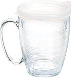 Picture of Tervis Clear & Colorful Lidded Made in USA Double Walled Insulated Tumbler Travel Cup Keeps Drinks Cold & Hot, 16oz Mug, Clear Lid