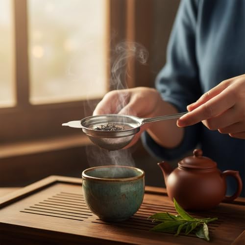 Image of LAZYwindow Baby Sauce Pan /Fry Pan 17cm with Tea Strainer, Maroon | Fine-mesh strainer allows quick filtering for tea and beverages