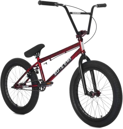 Elite BMX Bicycle 18', 20' & 26' Model Freestyle Bike - 3 Piece Crank (Red Carnage, 20')