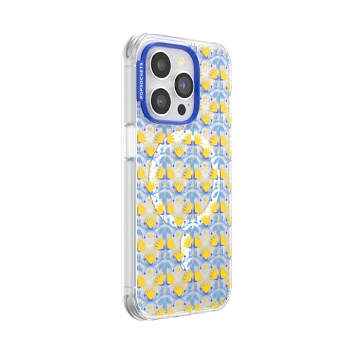 Coque pour iPhone 14 Pro PopSockets compatible MagSafe couleur bleu pastel - 3