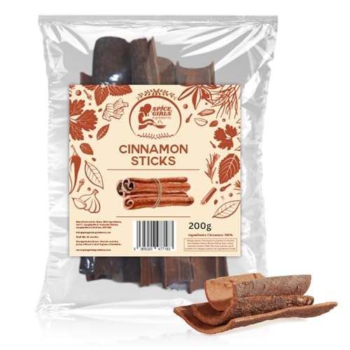 Spice Girls Ingredients Palitos de canela – Canela de Ceilán 100% natural | a granel y de alta calidad | Perfecto para cocinar, hornear, tés y bebidas | Plumas de Danchini para uso diario (200 g)