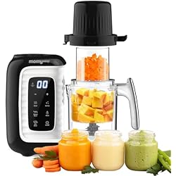 MOMYEASY Baby Food Maker, Food Steamer with Dual-Layer Steam Basket, Black | 5 in 1 Baby Food Processor, Steamer & Blender for Healthy Homemade Baby Food, BPA-free