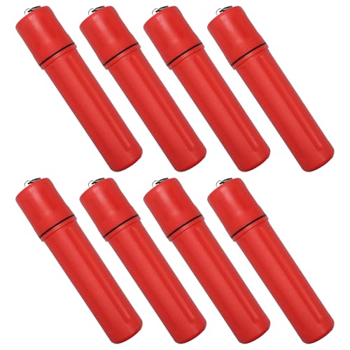 Image of Blue Demon Stick Welding Electrode Storage Tube, 3 inch x 14 inch Red, 8 Pack | waterproof, airtight, made of high impact polyethylene, key tag included for easy labeling /organization