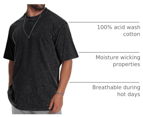 Image of Oversized Tshirts for Men Short Sleeve Vintage Washed Basic Loose Tees 2026