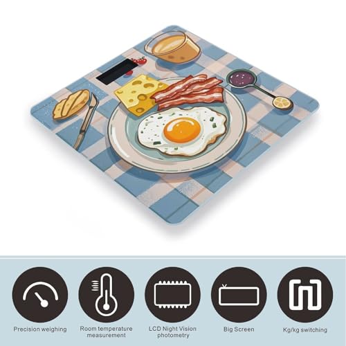 Báscula digital para baño con vidrio templado y pantalla LCD miniatura 3
